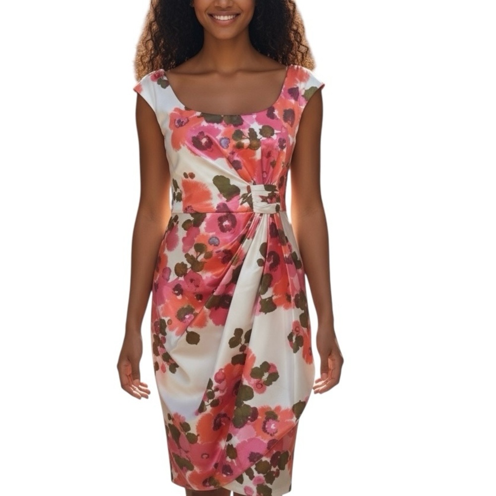 Maggy London Floral multi colors  Dress. Sz 4.